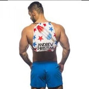 Andrew Christian Backpack 13 x 16" RARE sold out style Nylon with cinching cord